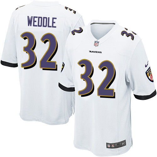 Men's Game Eric Weddle Nike Jersey White Road - #32 NFL Baltimore Ravens